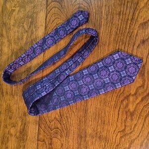 HARRY ROSEN X TINO COSMA Men's  Geometric Floral Patterned Silk Tie Italy